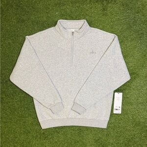 ALO Yoga Men's Light Gray Zip-Up Sweater